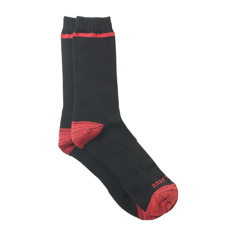 Darn Tough Men's Utility Crew Socks 2 Pack, Black/Red, hi-res