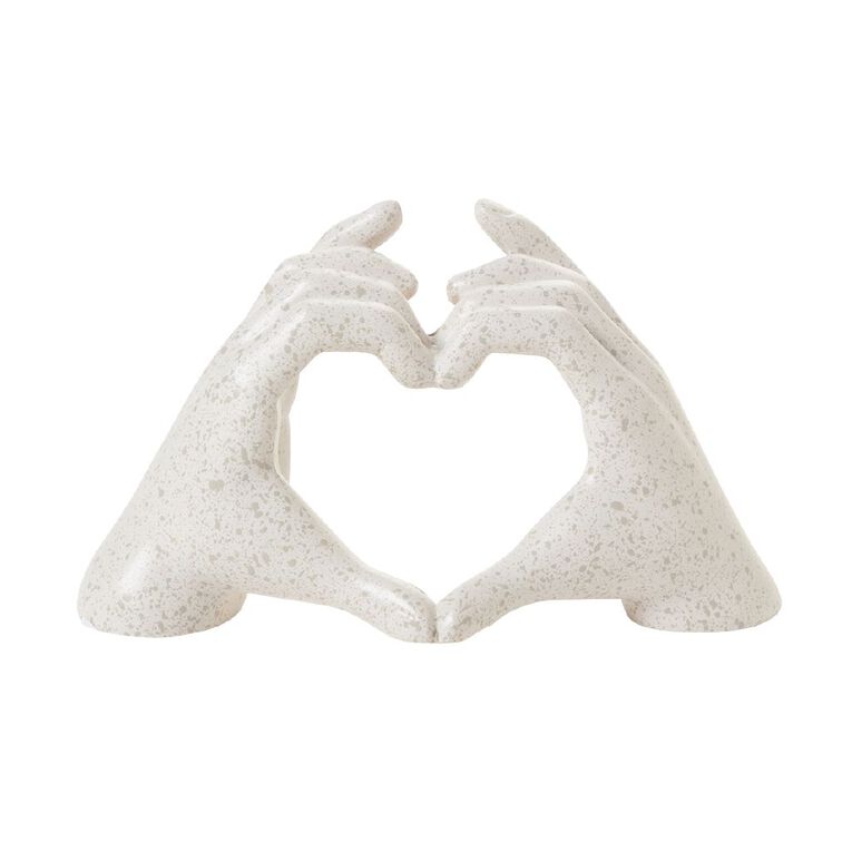 Living & Co Resin Heart Decor Natural One Size, , hi-res