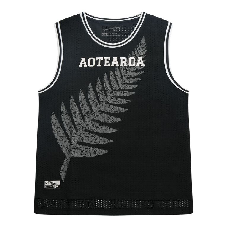 Active Intent Youth Supporter Basketball Singlet, Black, hi-res