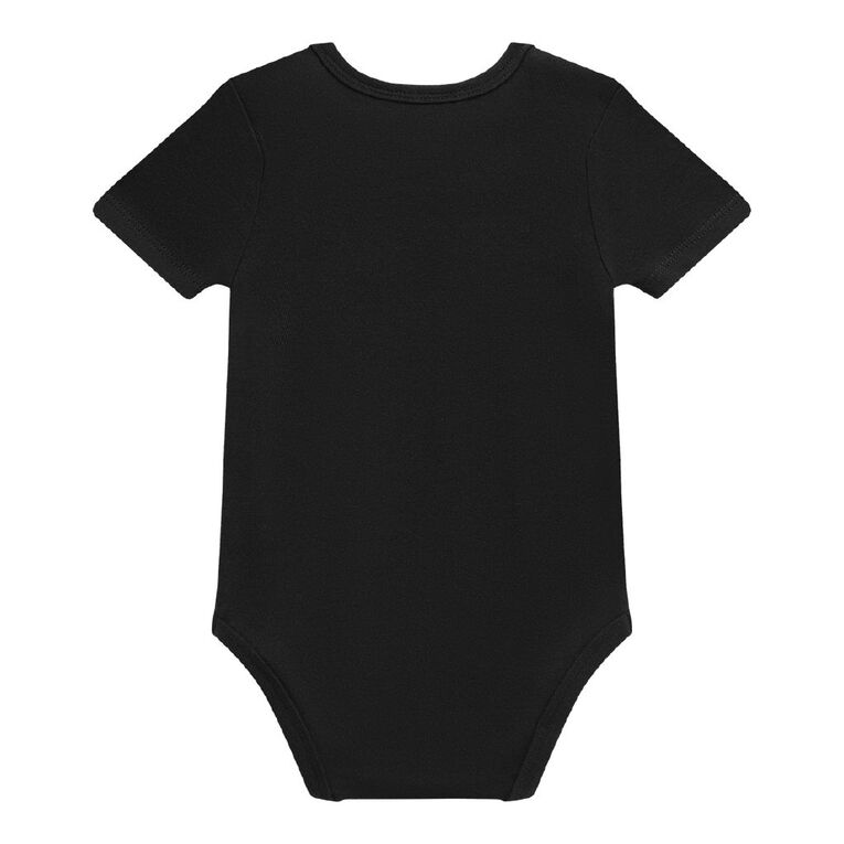 All Blacks Babies' Short Sleeve Printed Bodysuit 3 Pack, Black, hi-res