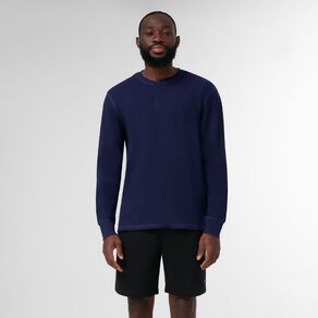 H&H Men's Long Sleeve Henley Tee