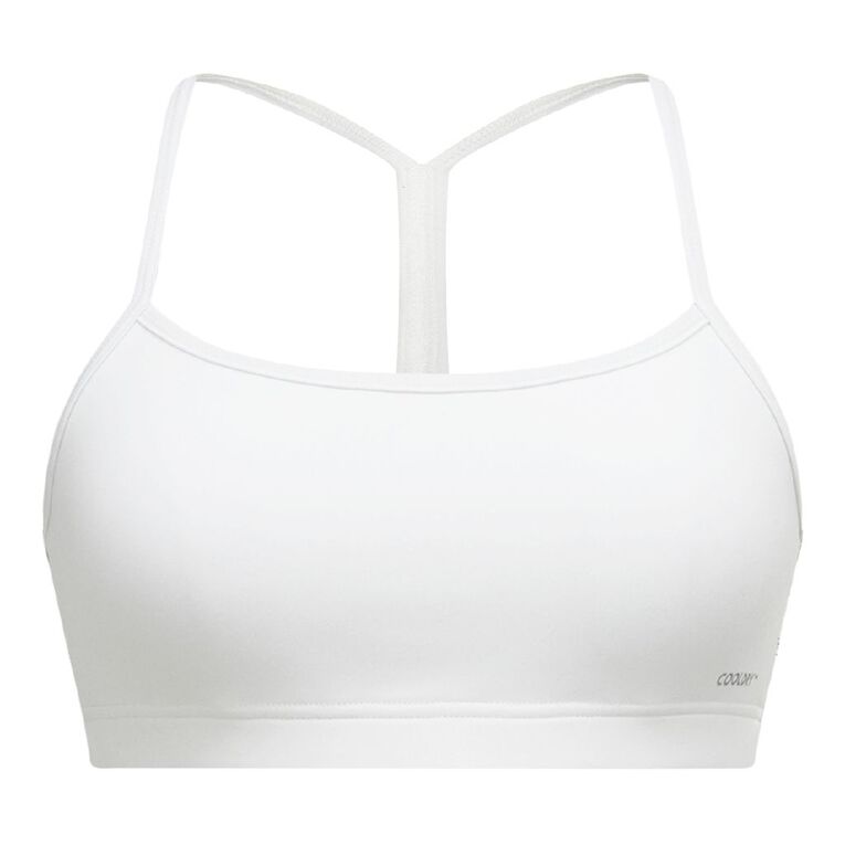 Active Intent Women's Active Thin Strap Crop, White, hi-res