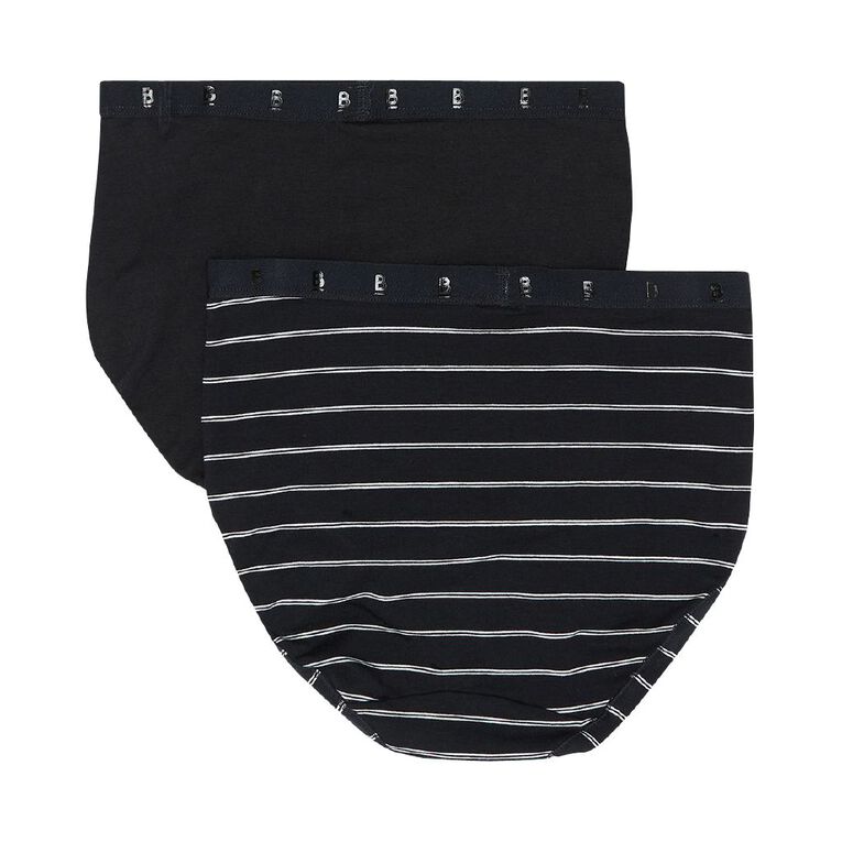 B FOR BONDS Women's Full Briefs 2 Pack, Black/White, hi-res