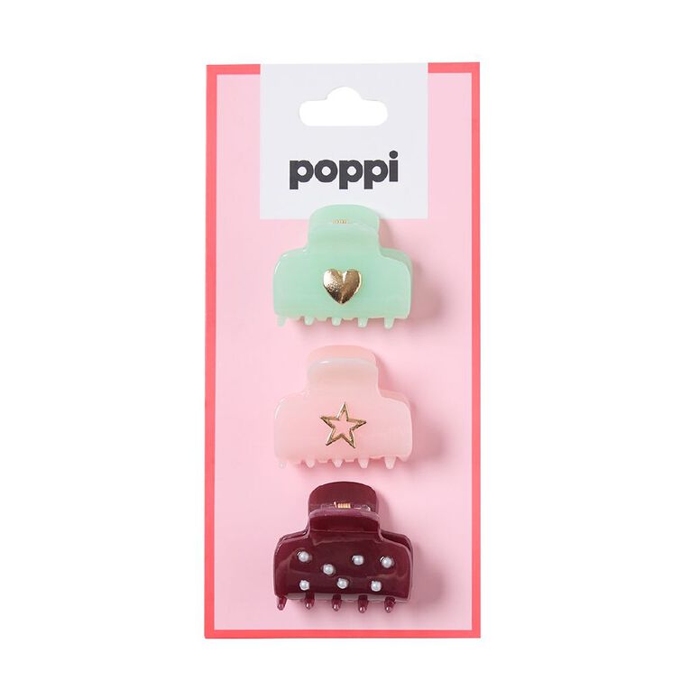 Poppi Mini Claw Clips Cherry and Mint 4 Pack, , hi-res