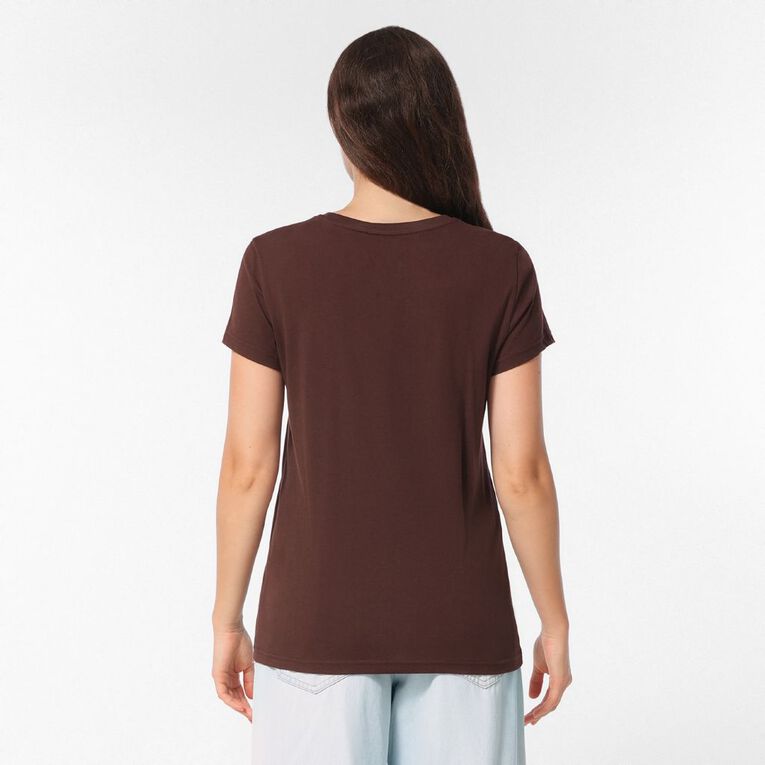 H&H Women's Short Sleeve Crew Neck Tee, Brown Dark DECADENT C, hi-res