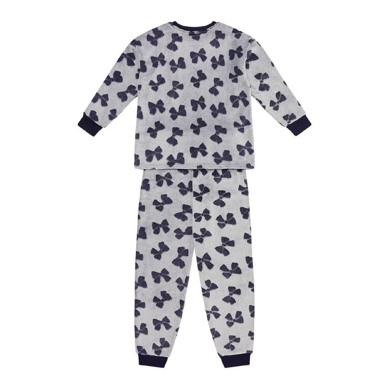 H&H Girls' Coral Fleece Pyjama Set, Blue Dark, hi-res