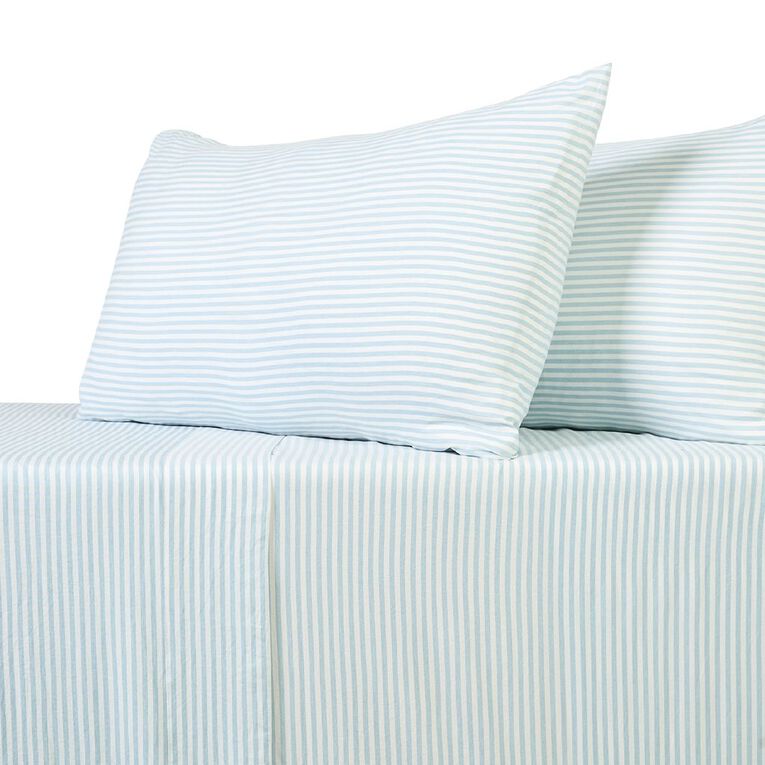 Living & Co Microfibre Sheet Set Miami Blue Queen, , hi-res
