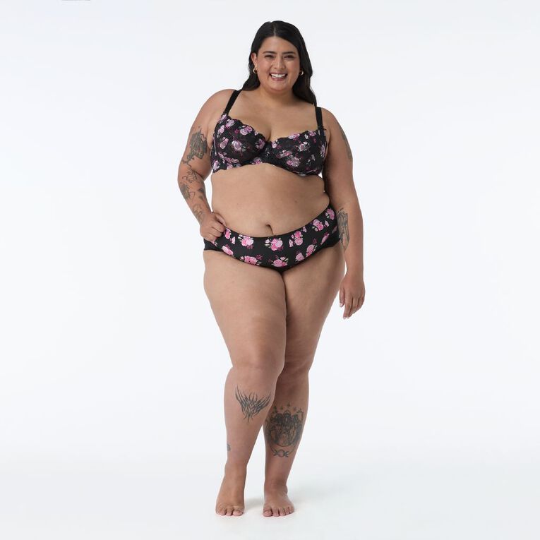 H&H Women's Ivy Lace Full Brief, Black, hi-res