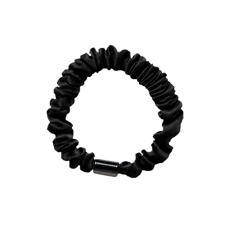 Poppi Mini Satin Scrunchies 5 Pack Black 5 Pack, , hi-res