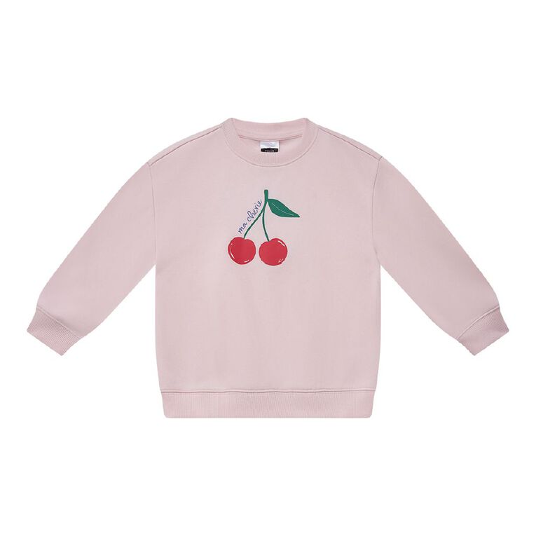 Young Original Printed Crew Sweat, Pink Light, hi-res