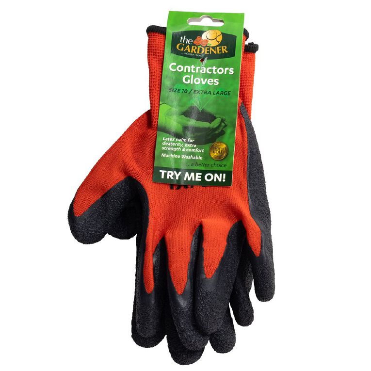 The Gardener Latex Contractor Gardening Gloves Assorted XL, , hi-res