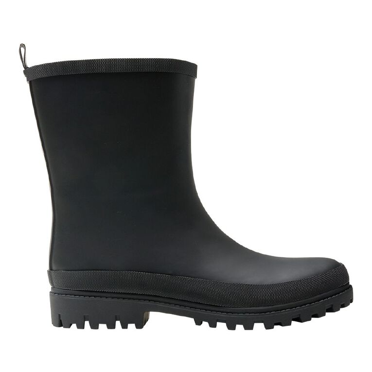 H&H Men's Lined Gumboots, Black, hi-res