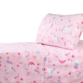 Living & Co Kids Polar Fleece Sheet Set Pink King Single