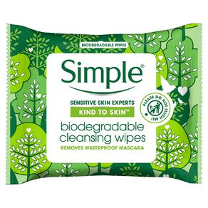 Simple Kind to Skin Biodegradable Face Wipes 25 Pack