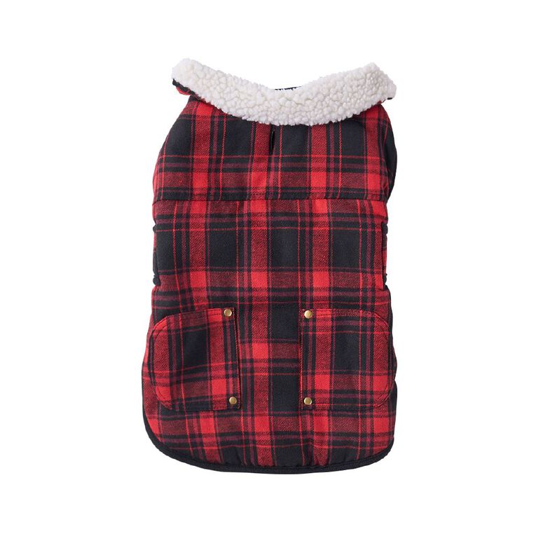 Petzone Check Jacket Red Medium, , hi-res