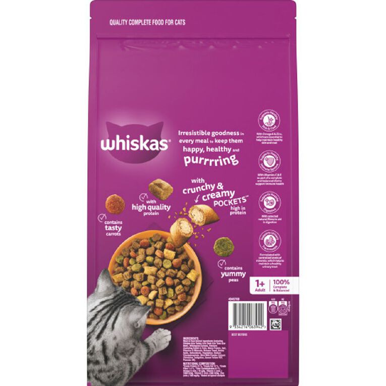 Whiskas Adult Dry Cat Food Chicken & Rabbit Bag 1.8kg, , hi-res