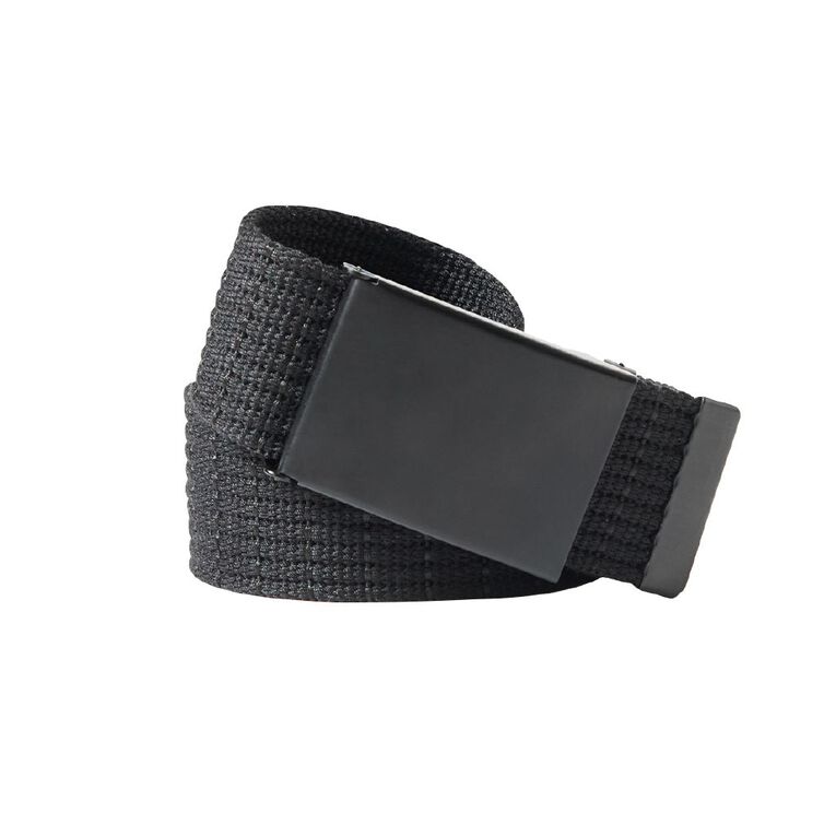 H&H Men's Web Striped Belt, Black W26, hi-res