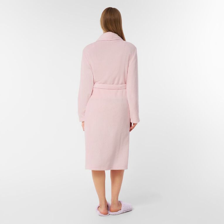 H&H Women's Coral Fleece Robe, Pink Light, hi-res