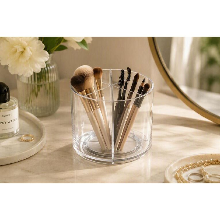 Living & Co Makeup Organiser Turntable Clear, , hi-res