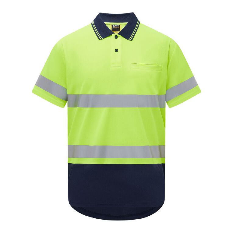 Rivet Men's Short Sleeve Polo, Yellow, hi-res