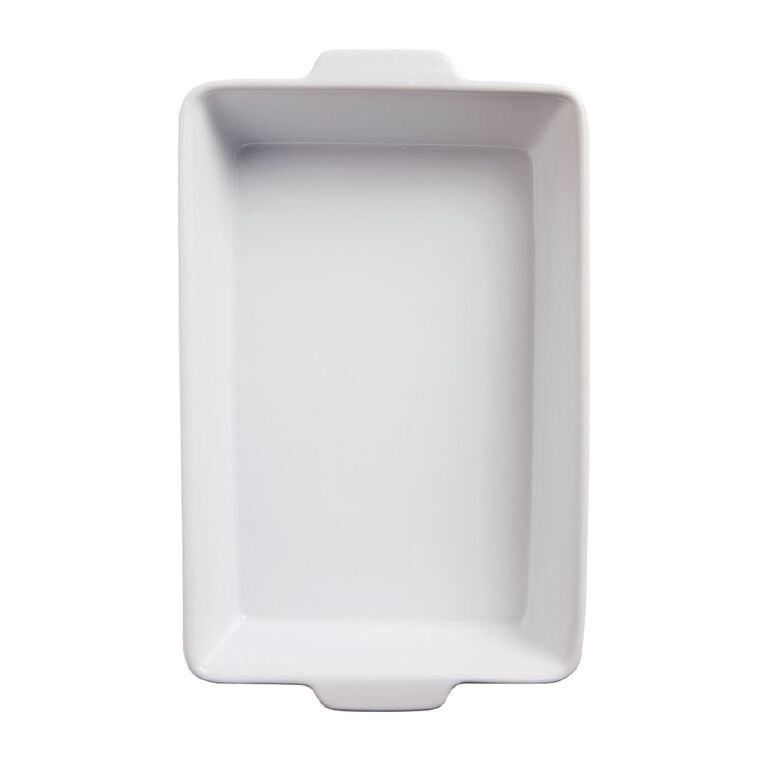 Living & Co Ceramic Rectangle Baker White 40cm x 25cm x 7cm, , hi-res