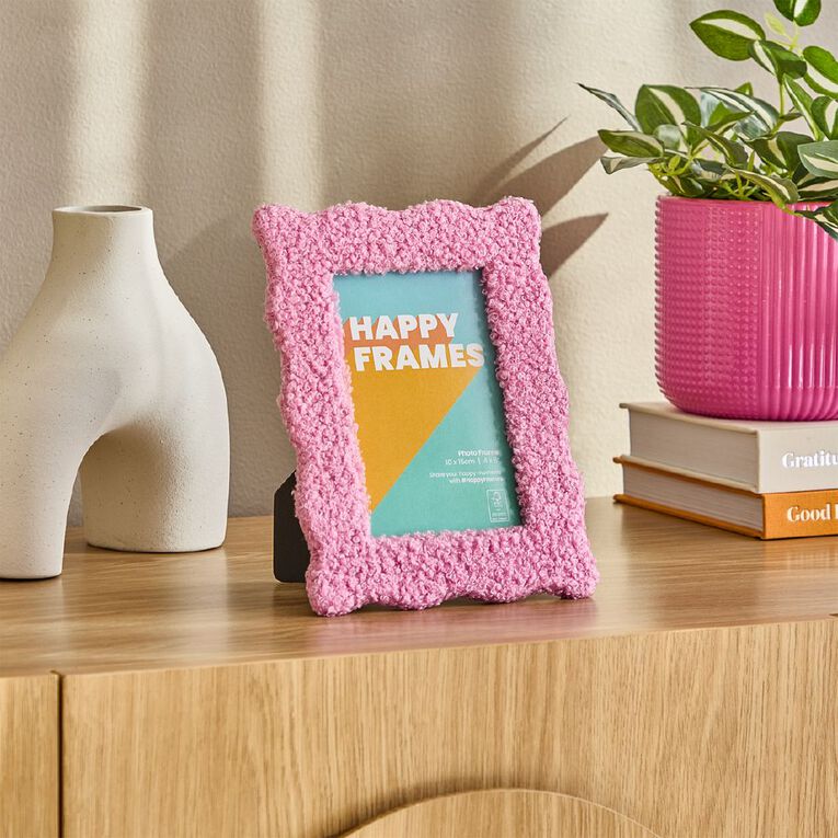 Happy Frames Fluffy Fabric 10x15 Pink, , hi-res
