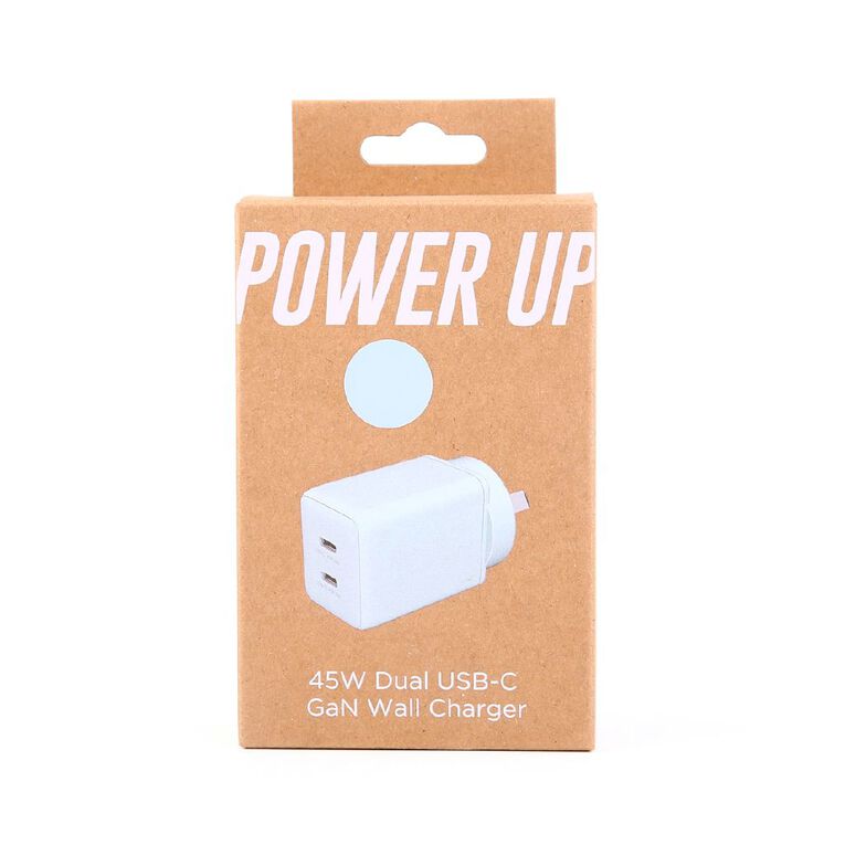 Tech.Inc PD 45W Dual USB-C Fast Charger Blue Light, , hi-res