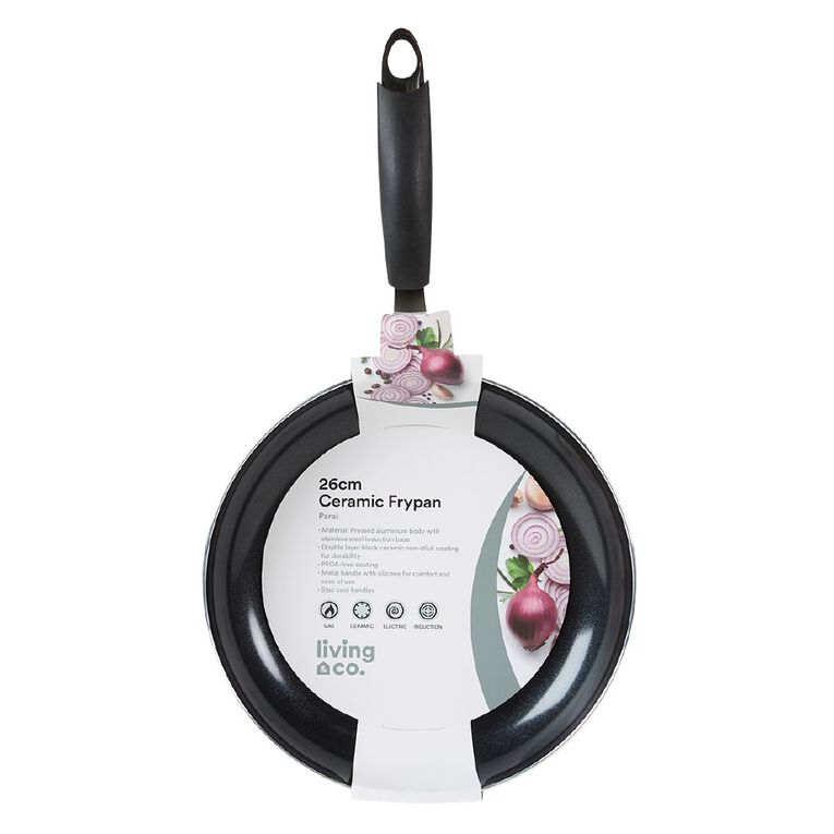 Living & Co Ceramic Frypan Black 26cm, , hi-res