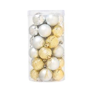 Wonderland Christmas Baubles Gold and Silver 4cm 30 Pack