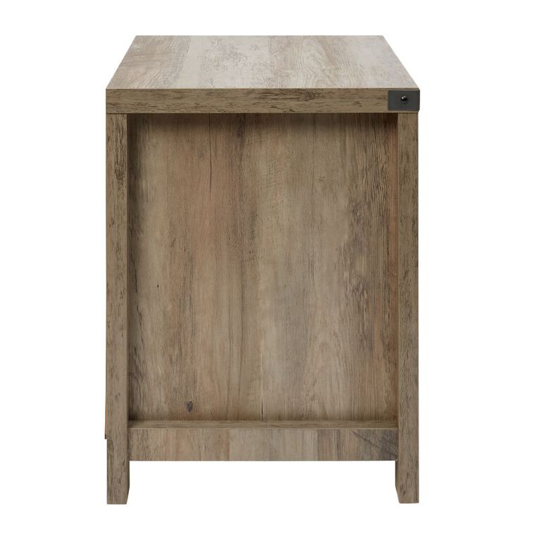 Living & Co Homestead 2 Drawer Bedside Table Rustic Brown, , hi-res