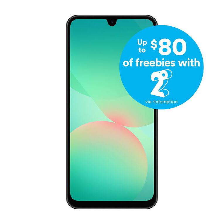 Samsung Galaxy A26 5G with 2degrees SIM Black, , hi-res