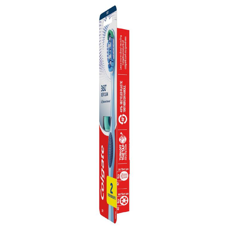 Colgate 360 Soft Toothbrush 2 Pack, , hi-res