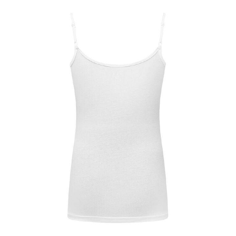 H&H Women's Essential Stretch Shelf Bra Cami, White, hi-res