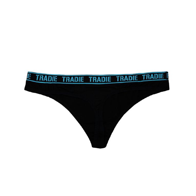 Tradie Women's G-string 3 Pack, Black S26 RHYTHM, hi-res