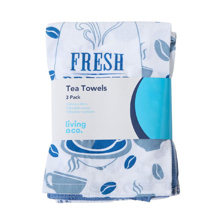 Living & Co Tea Towels 3 Pack Assorted, , hi-res