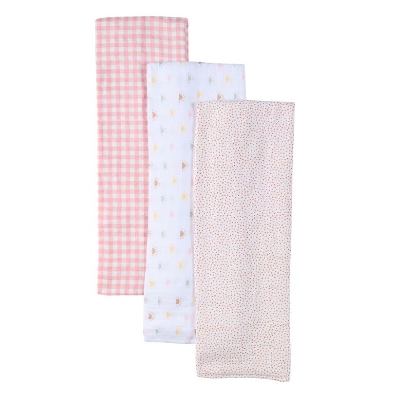 Babywise Muslin Wrap 3 Pack Sun, , hi-res