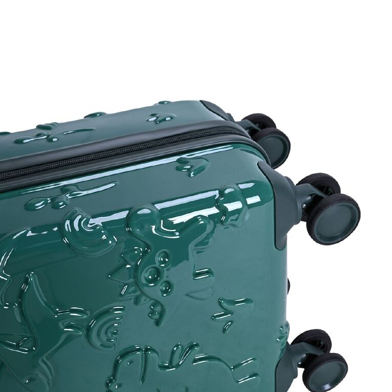 Wander Kids Kids 52cm Embaossed Suitcase Dinosaur Green, , hi-res