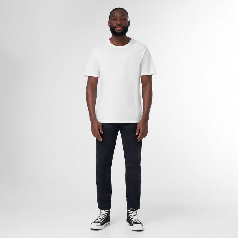 H&H Men's Cuffed Jogger Chino Pants, Black, hi-res