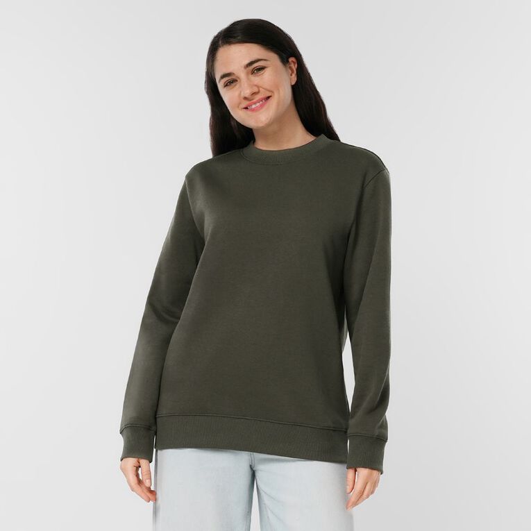 H&H Women's Classic Crew Sweatshirt, Green Dark, hi-res