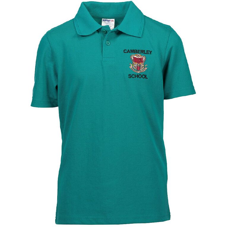 Schooltex Camberley Short Sleeve Polo with Embroidery, Jade, hi-res