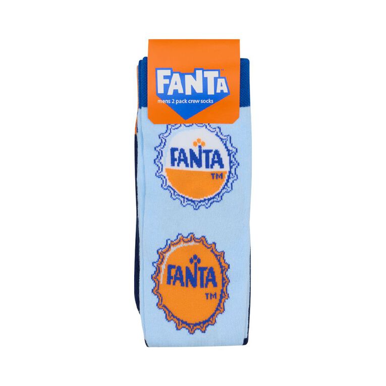Fanta Men's Crew Socks 2 Pack, Blue, hi-res