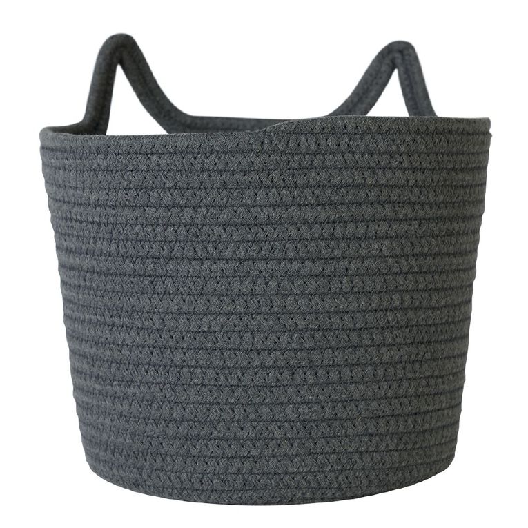 Living & Co Kids Cotton Rope Basket Cat Grey, , hi-res