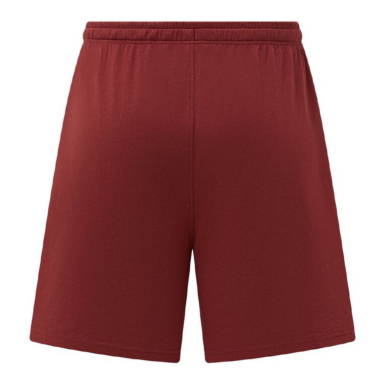 H&H Men's Knit Pyjama Shorts, Red Mid, hi-res