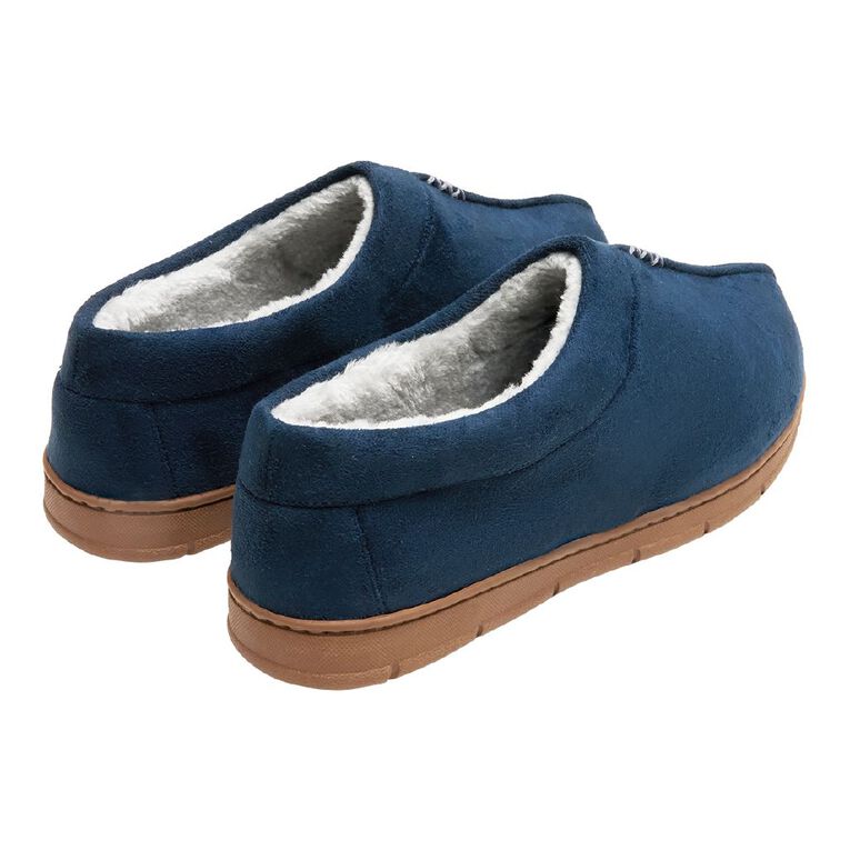 H&H Men's Ernie Closed Back Slippers, Navy, hi-res