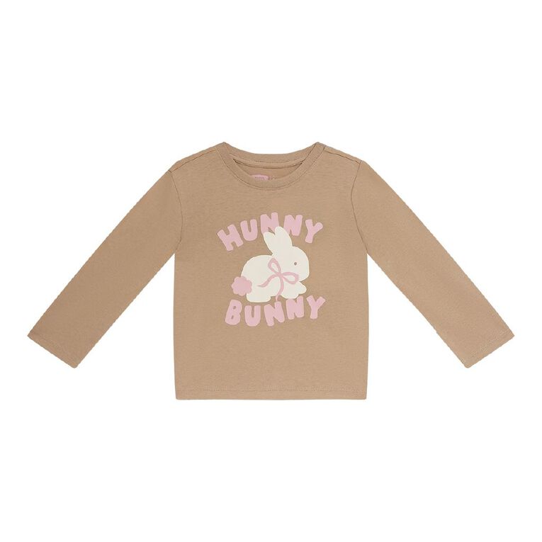Young Original Toddler Long Sleeve Printed Tee, Brown Light, hi-res