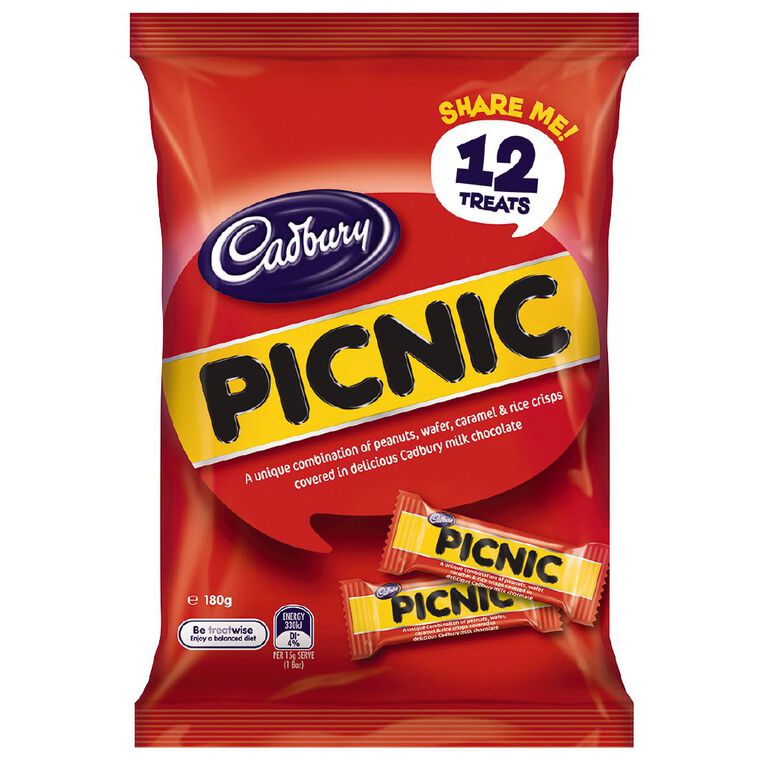 Cadbury Picnic Treat Size 180g, , hi-res