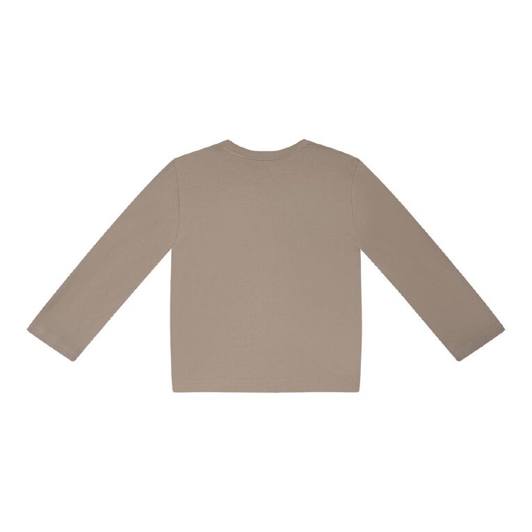 Young Original Long Sleeve Print Tee, Brown Light EST 1990, hi-res