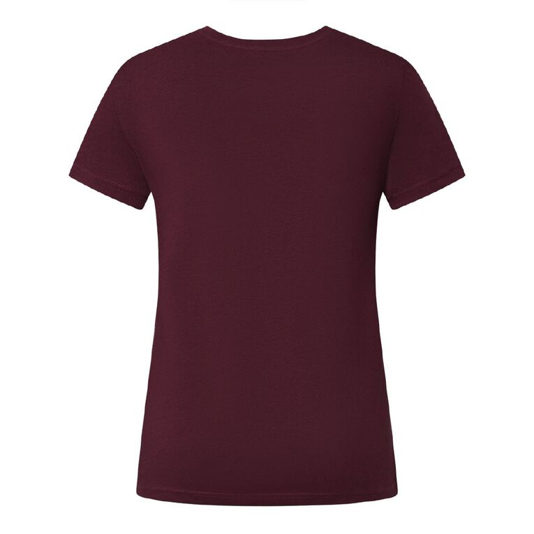 H&H Women's Short Sleeve Crew Neck Tee, Red Dark, hi-res