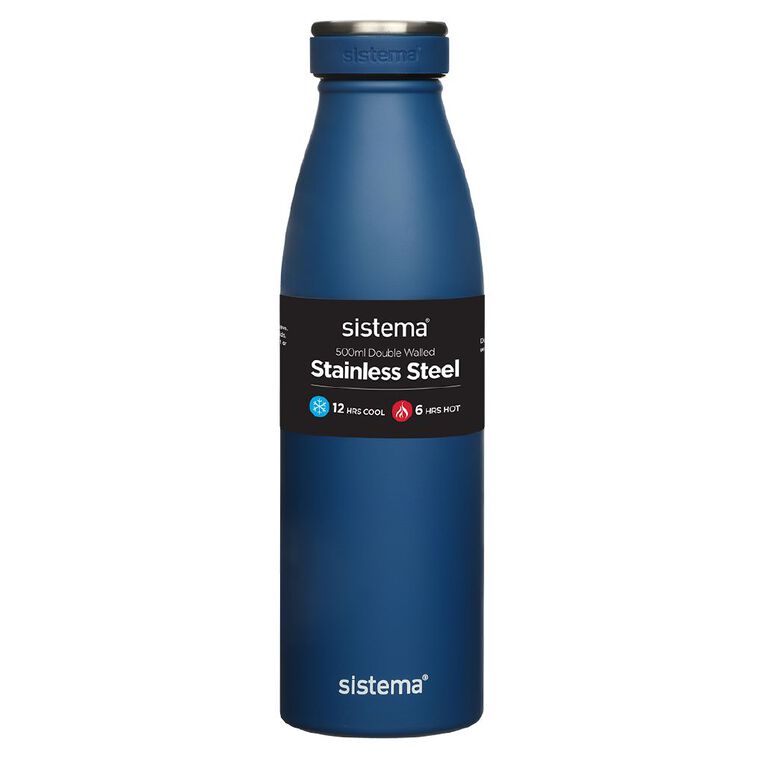 Sistema Stainless Steel Drink Bottle Assorted 500ml, , hi-res