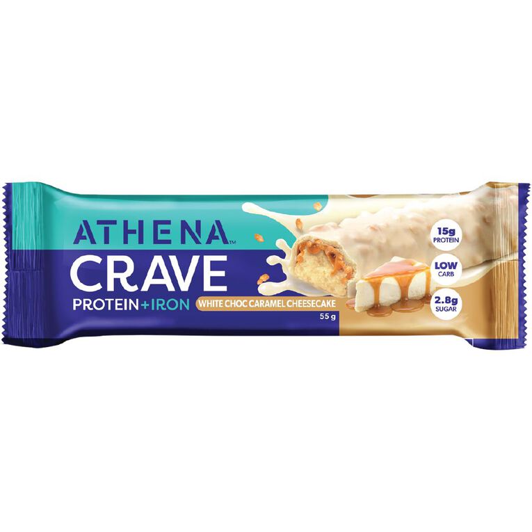 Athena Crave Protein + Iron White Choc 55g, , hi-res